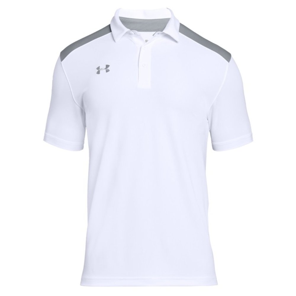 Men's White/Grey Under Armour Colorblock Polo